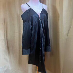 T by Alexander Wang  Off the Shoulder Shirt Dress  100% Silk size 4